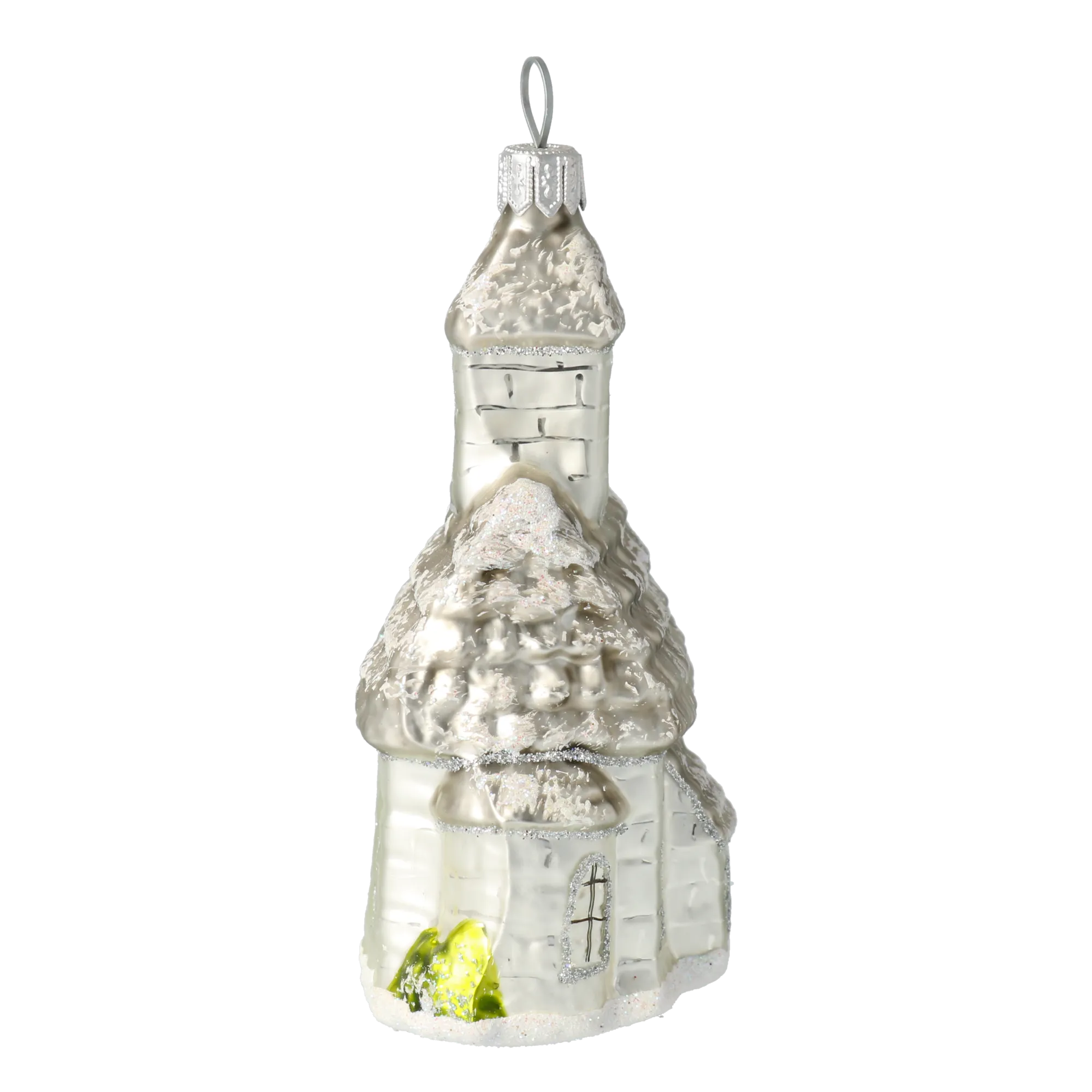 Frosted Pearl Chapel Premium christmas glass ornament 2020-515
