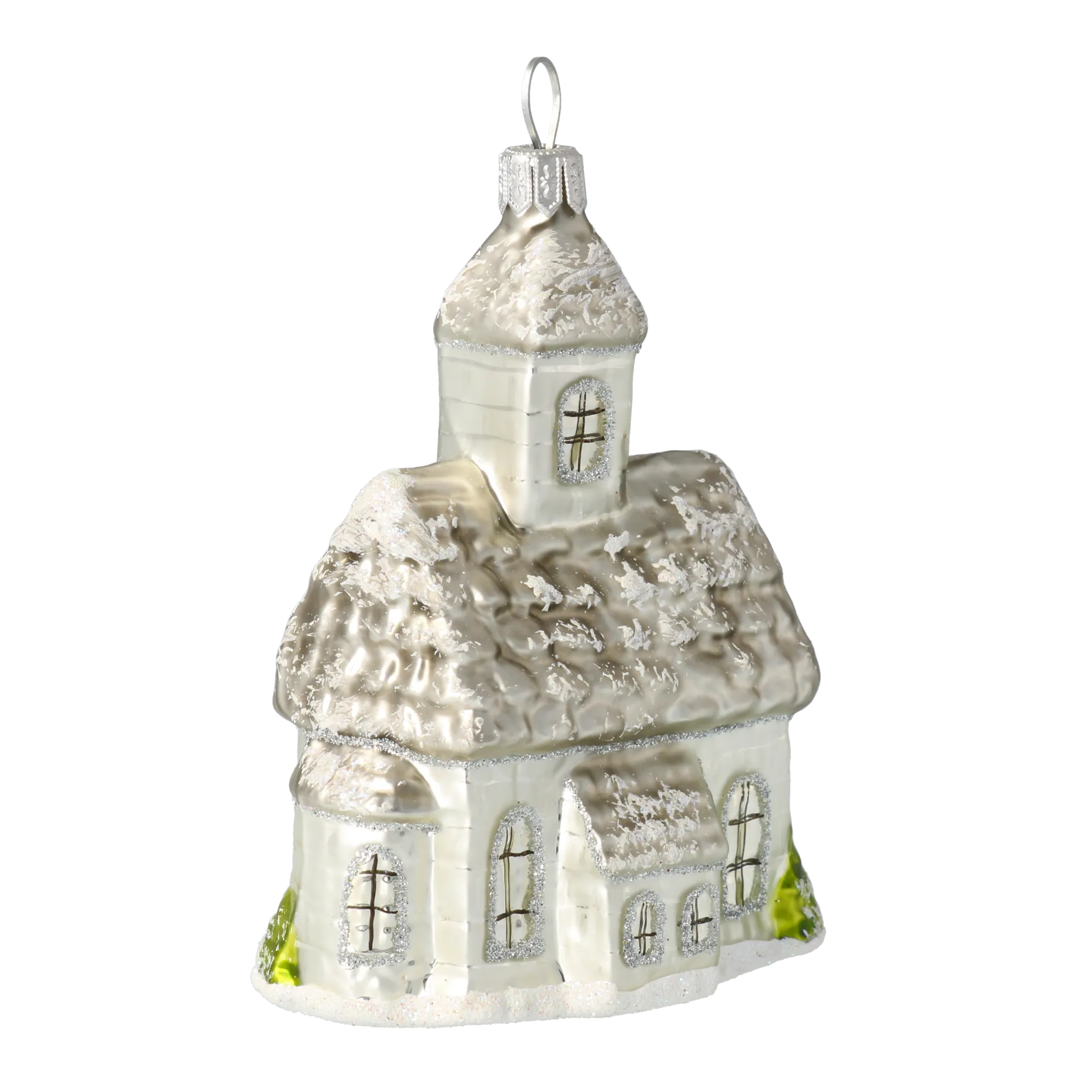 Frosted Pearl Chapel Premium christmas glass ornament 2020-515