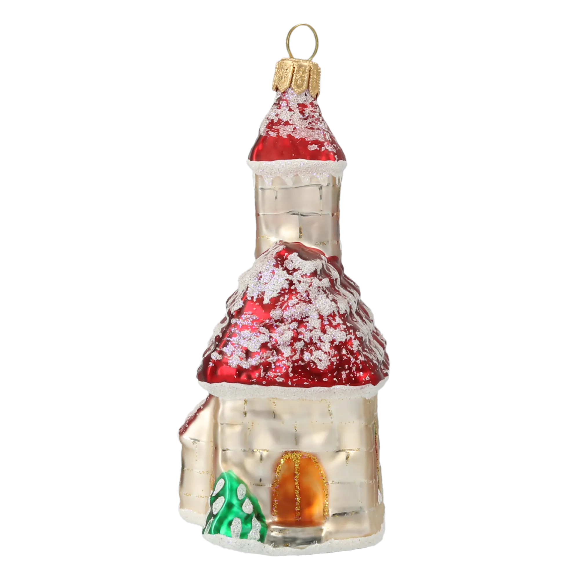 Crimson Stained Glass Chapel Premium christmas glass ornament 2020-516
