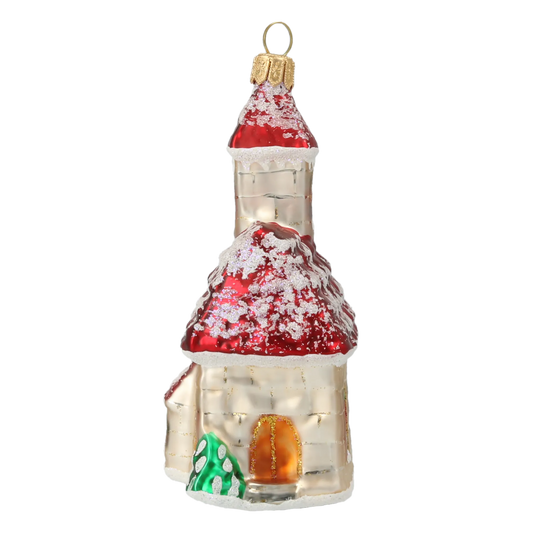 Crimson Stained Glass Chapel Premium christmas glass ornament 2020-516