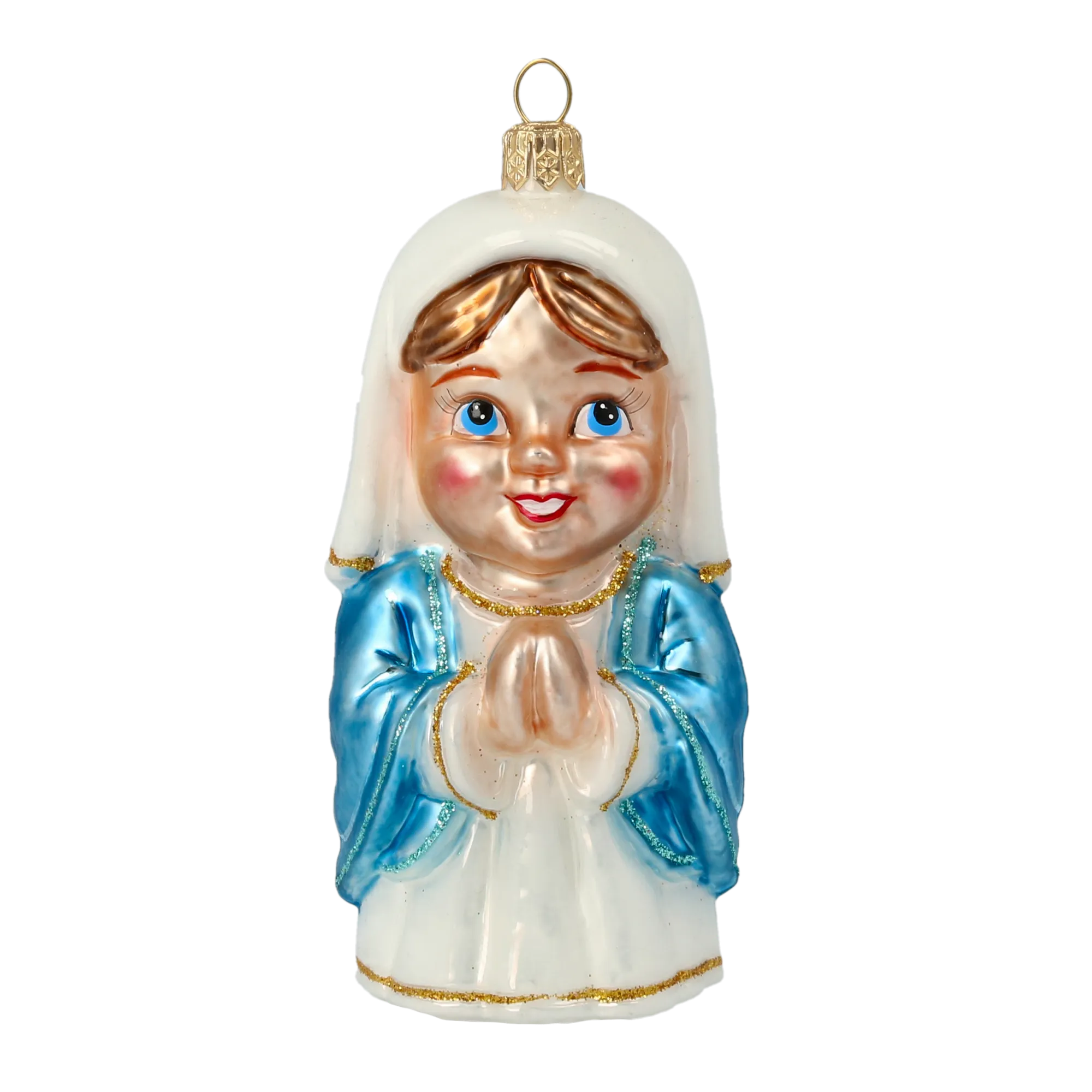 Mary. Handmade Glass Christmas ornament. 2020-518