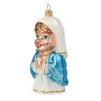Serene Azure Devotion | Hand-Painted Glass Ornament | Blubom 2020-518