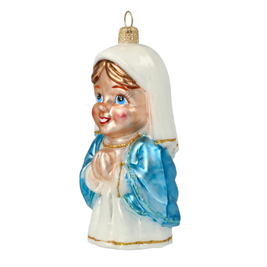 Mary. Handmade Glass Christmas ornament. 2020-518