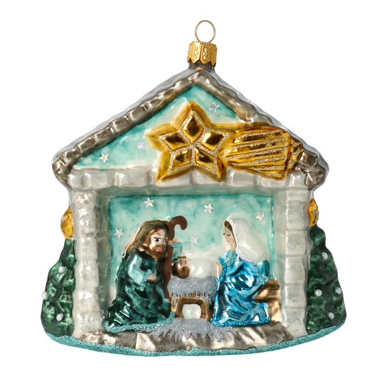 Gilded Star Nativity Premium christmas glass ornament 2020-524