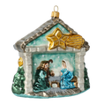 Load image into Gallery viewer, Gilded Star Nativity Premium christmas glass ornament 2020-524

