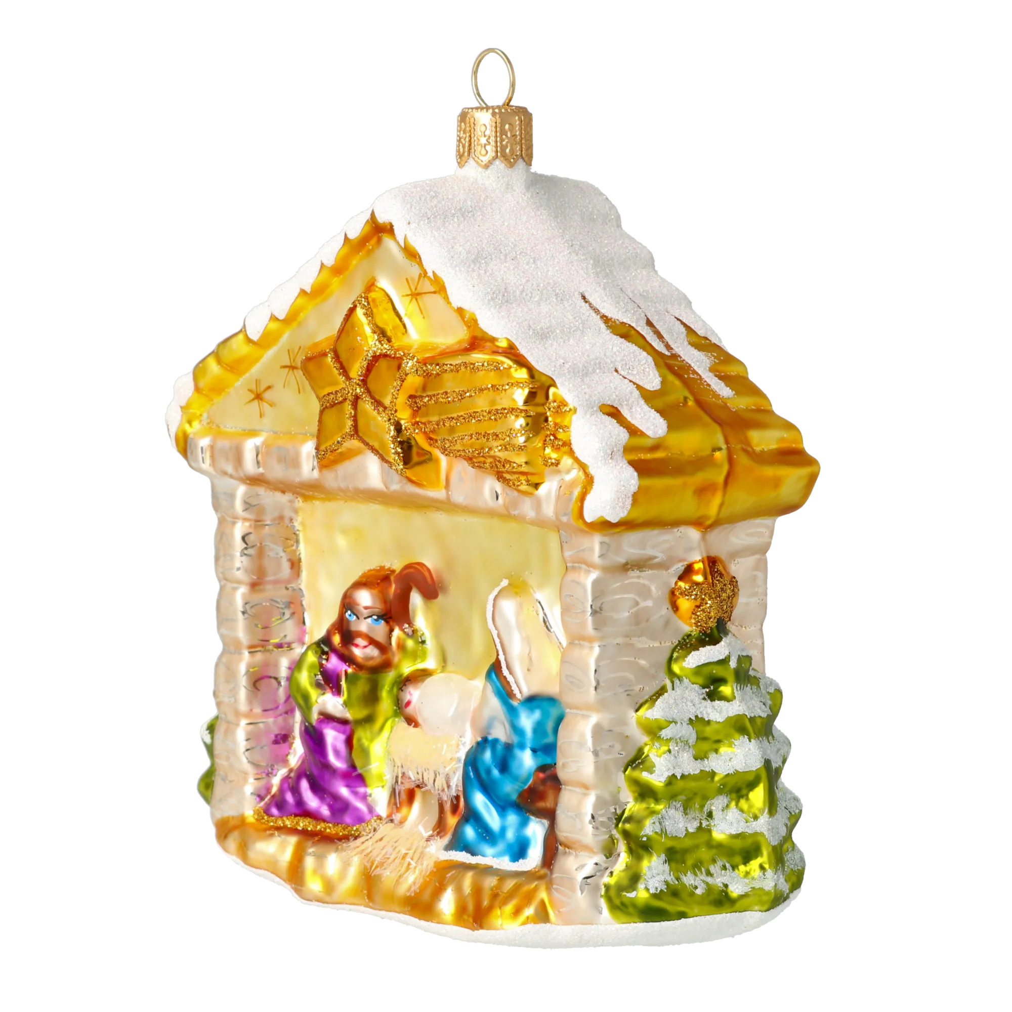 Golden Starlight Nativity Premium christmas glass ornament 2020-526