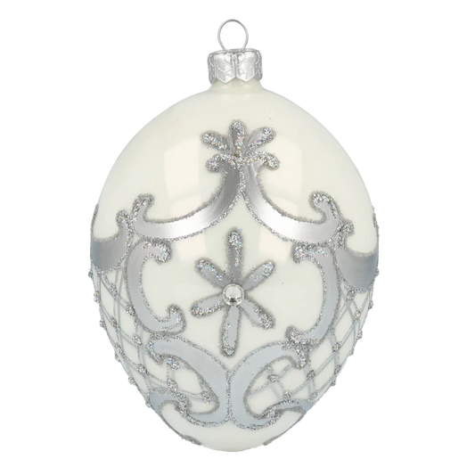 Szept srebra Jajko Szklana Ozdoba