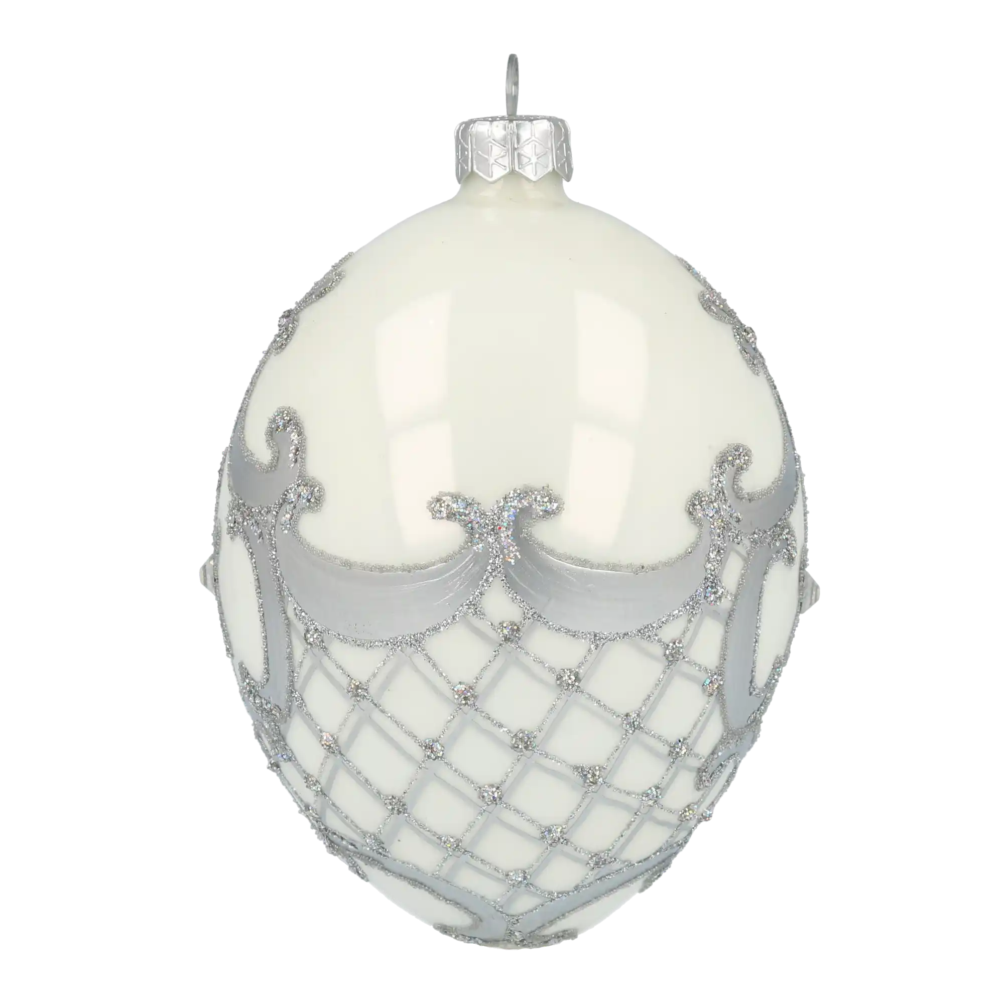 Szept srebra Jajko Szklana Ozdoba