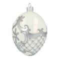Załaduj obraz do przeglądarki galerii, Szept srebra Jajko Szklana Ozdoba
