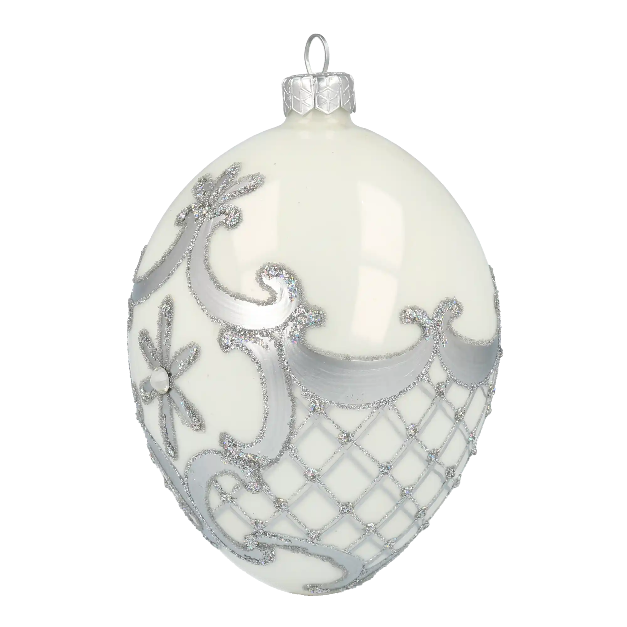 Szept srebra Jajko Szklana Ozdoba