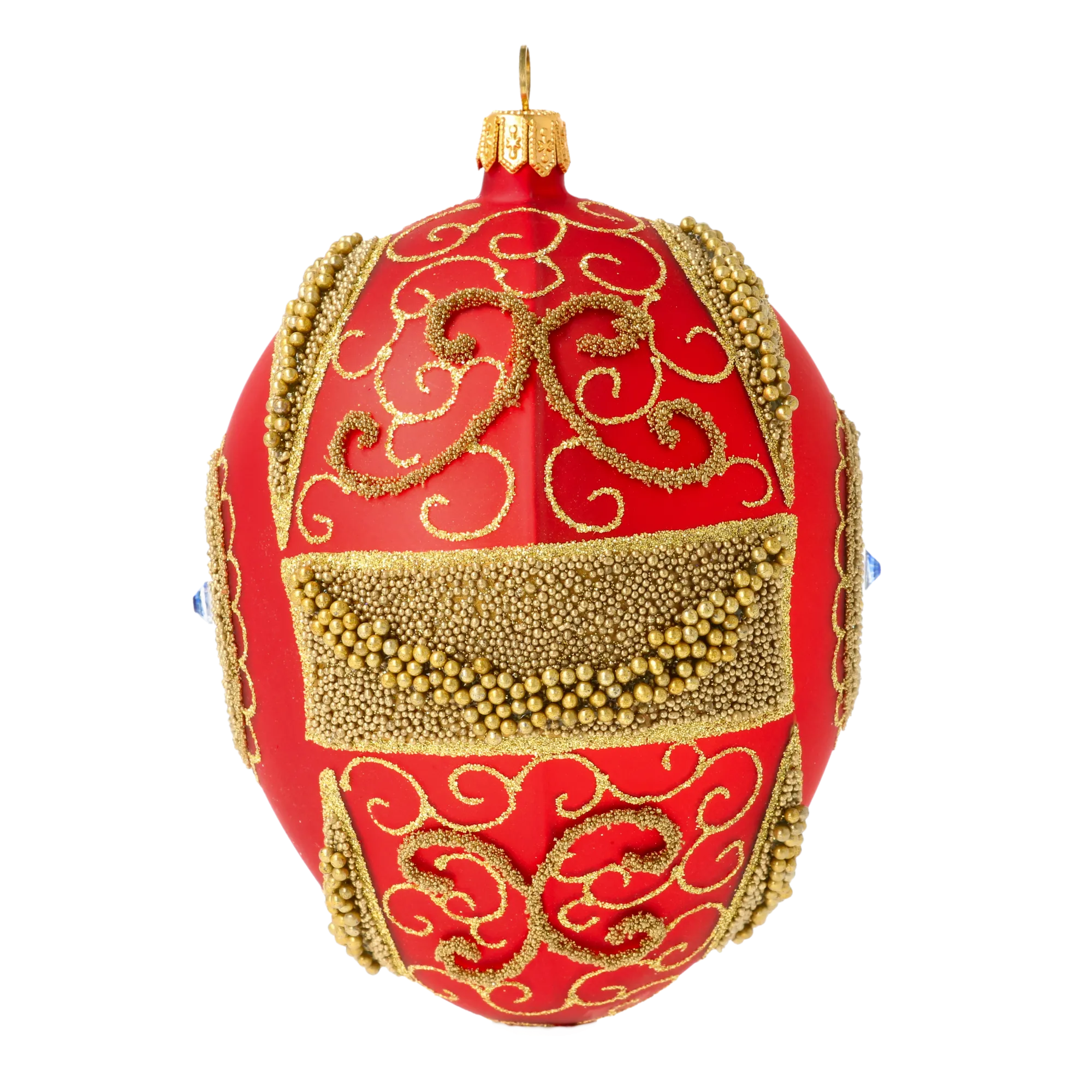 Imperial Scarlet Timepiece Egg Premium christmas glass ornament 2020-532