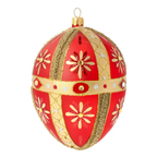 Crimson Sovereign Echo | Hand-Painted Glass Ornament | Blubom 2020-533