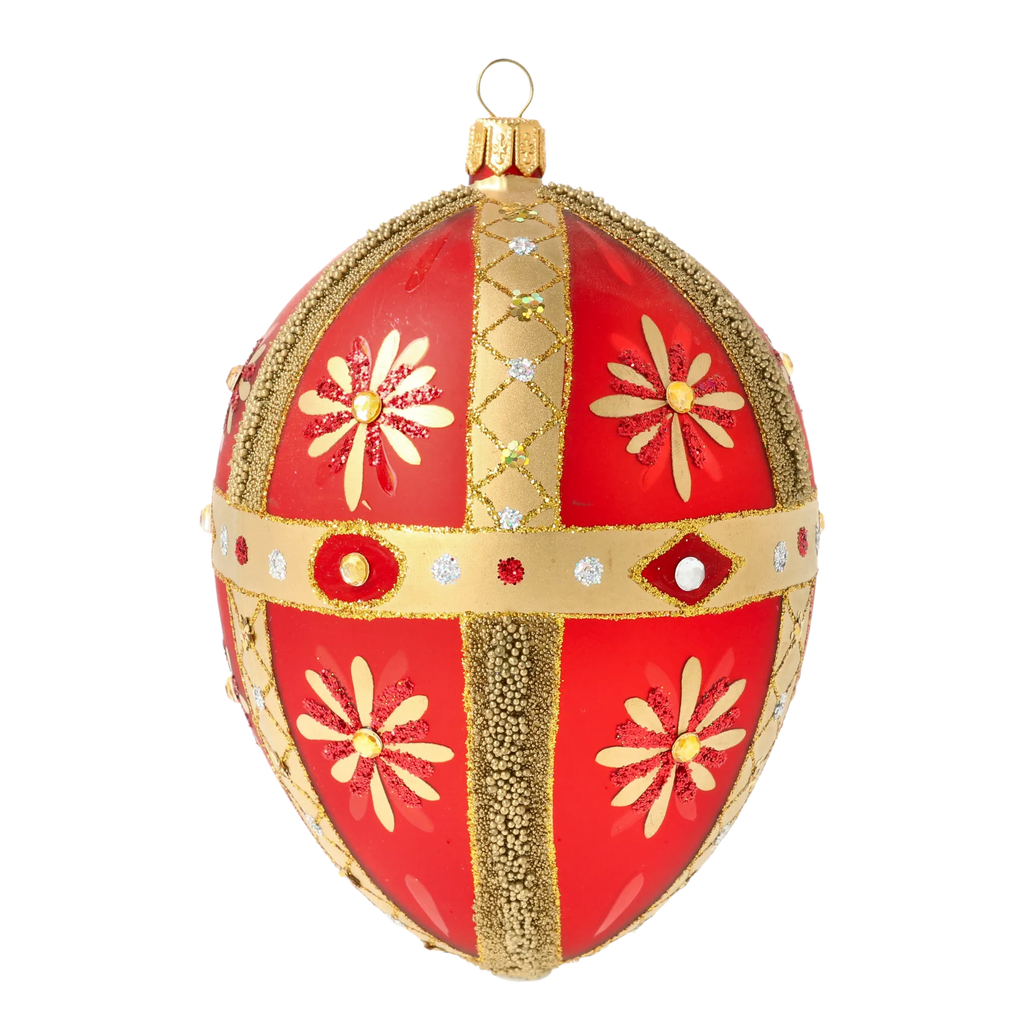 Crimson Sovereign Echo | Hand-Painted Glass Ornament | Blubom 2020-533