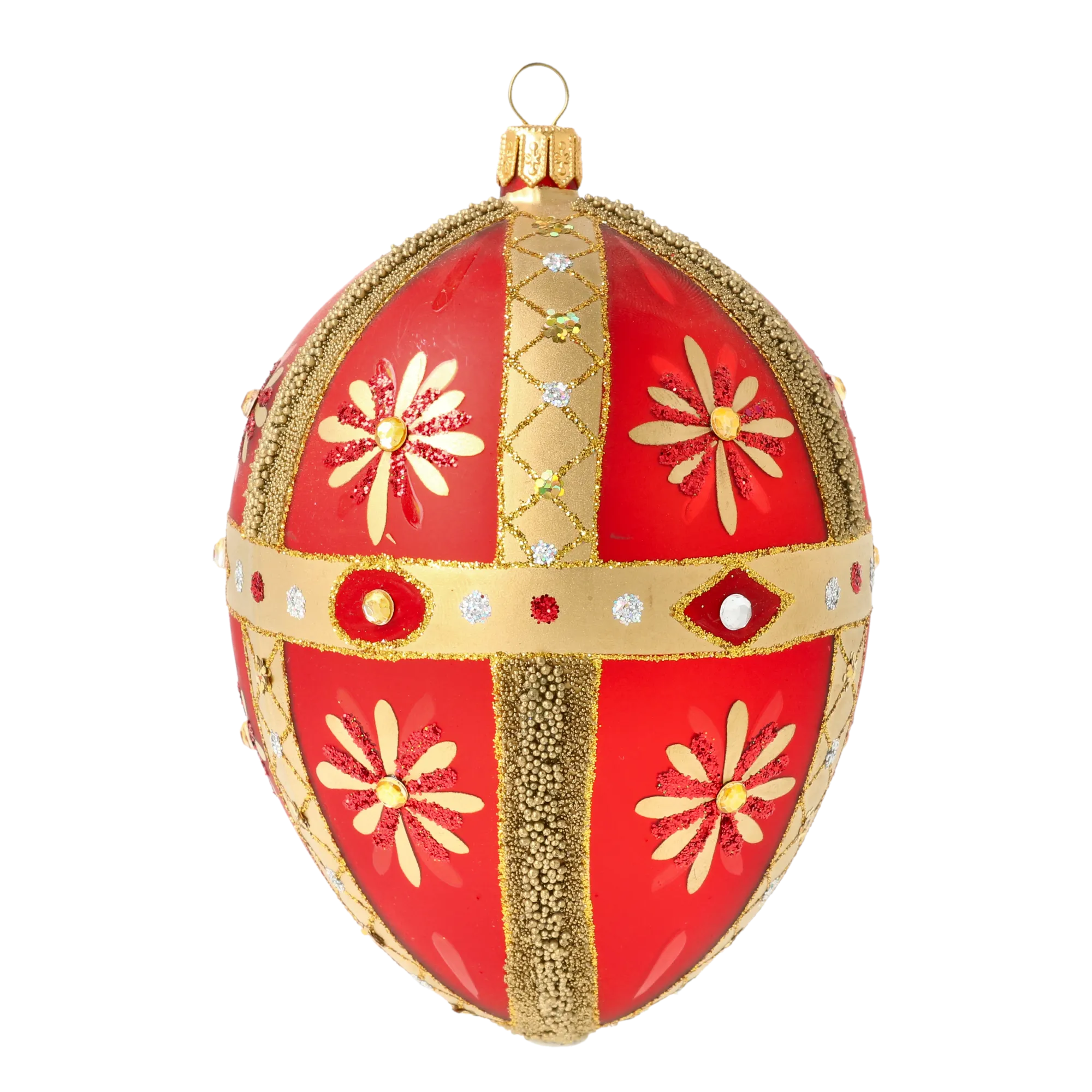 Imperial Ruby Egg Handmade Glass Christmas ornament. 2020-533