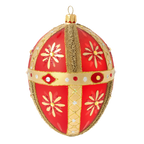 Crimson Sovereign Echo | Hand-Painted Glass Ornament | Blubom 2020-533