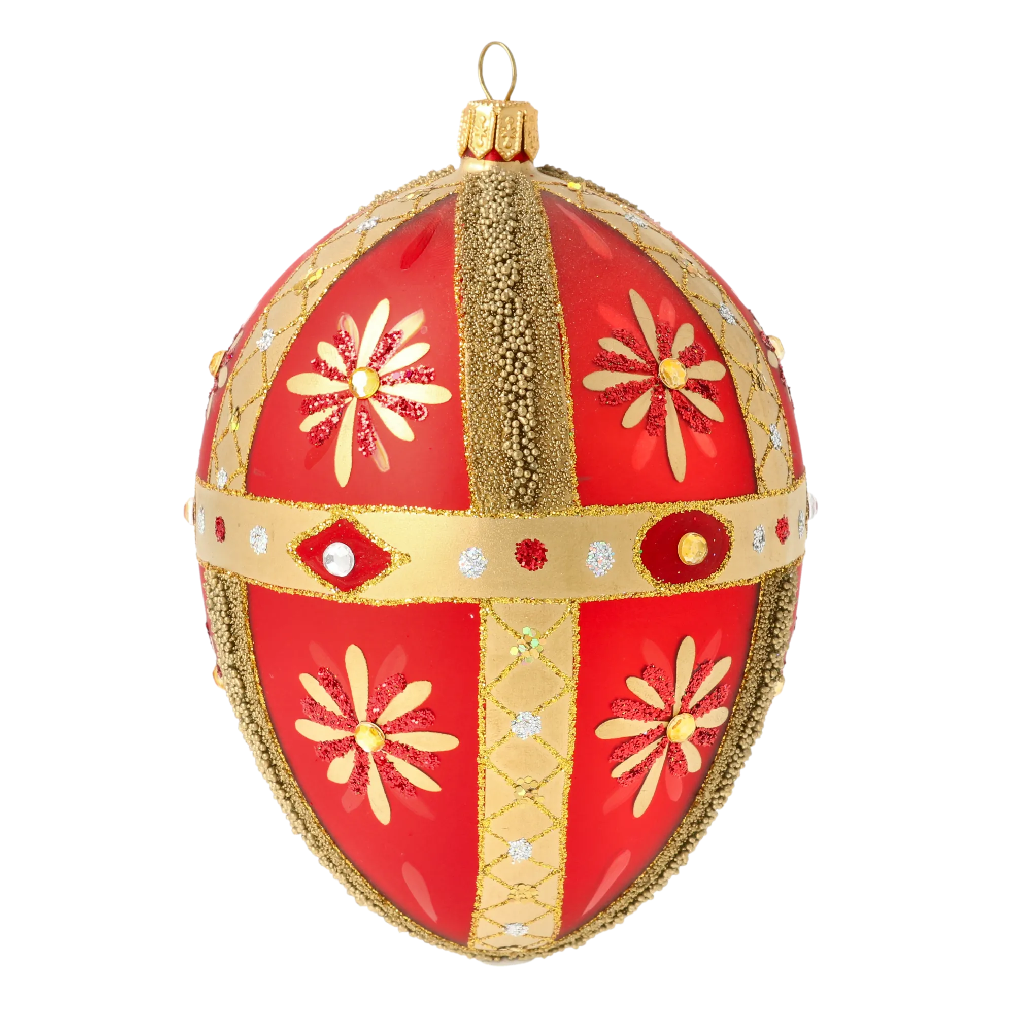 Imperial Ruby Egg Handmade Glass Christmas ornament. 2020-533
