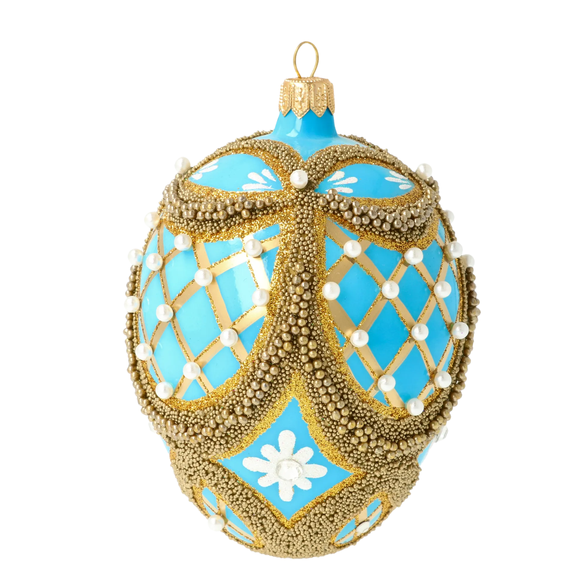 Azure Imperial Egg Premium christmas glass ornament 2020-536