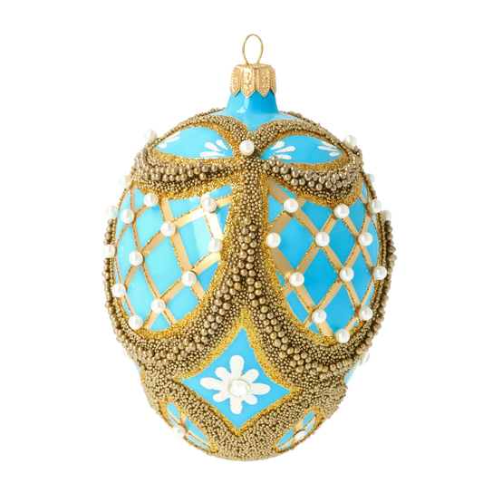 Azure Imperial Egg Premium christmas glass ornament 2020-536