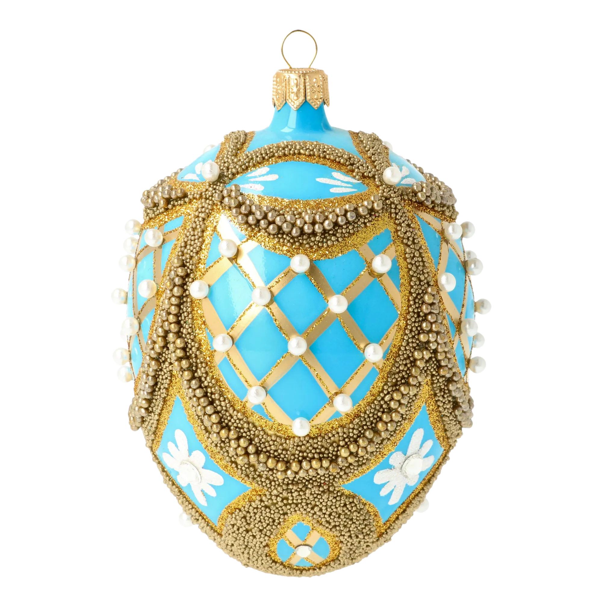 Azure Imperial Egg Premium christmas glass ornament 2020-536