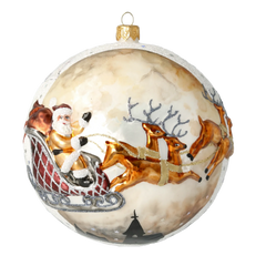 Santa's Sleigh Ball in Ivory & Amber