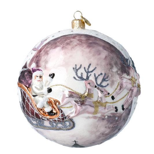 Pearlescent Midnight Sleigh Premium christmas glass ornament 2020-544