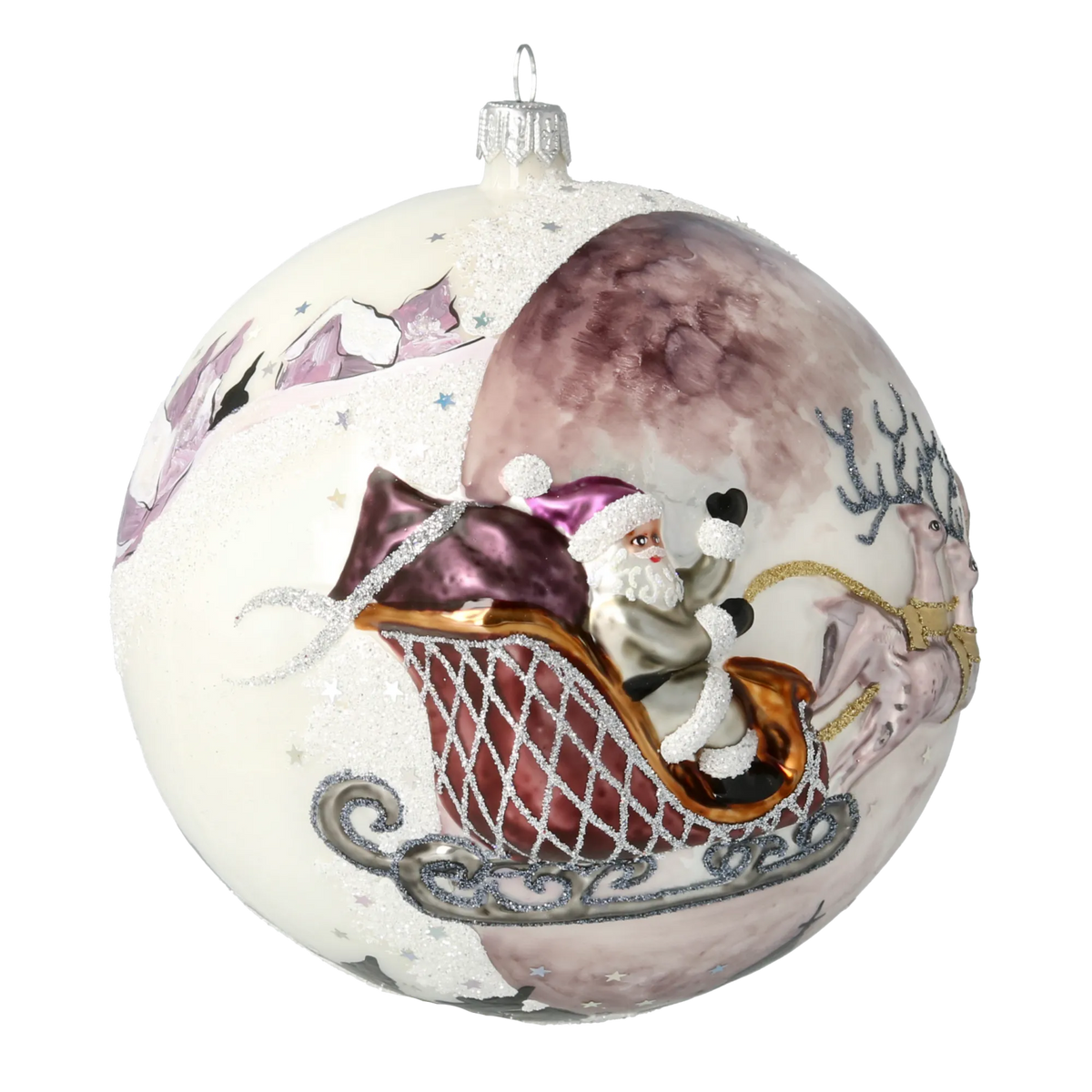 Plum Nocturne Ascent | Hand-Painted Glass Ornament | Blubom 2020-544