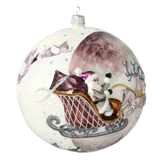 Pearlescent Midnight Sleigh Premium christmas glass ornament 2020-544