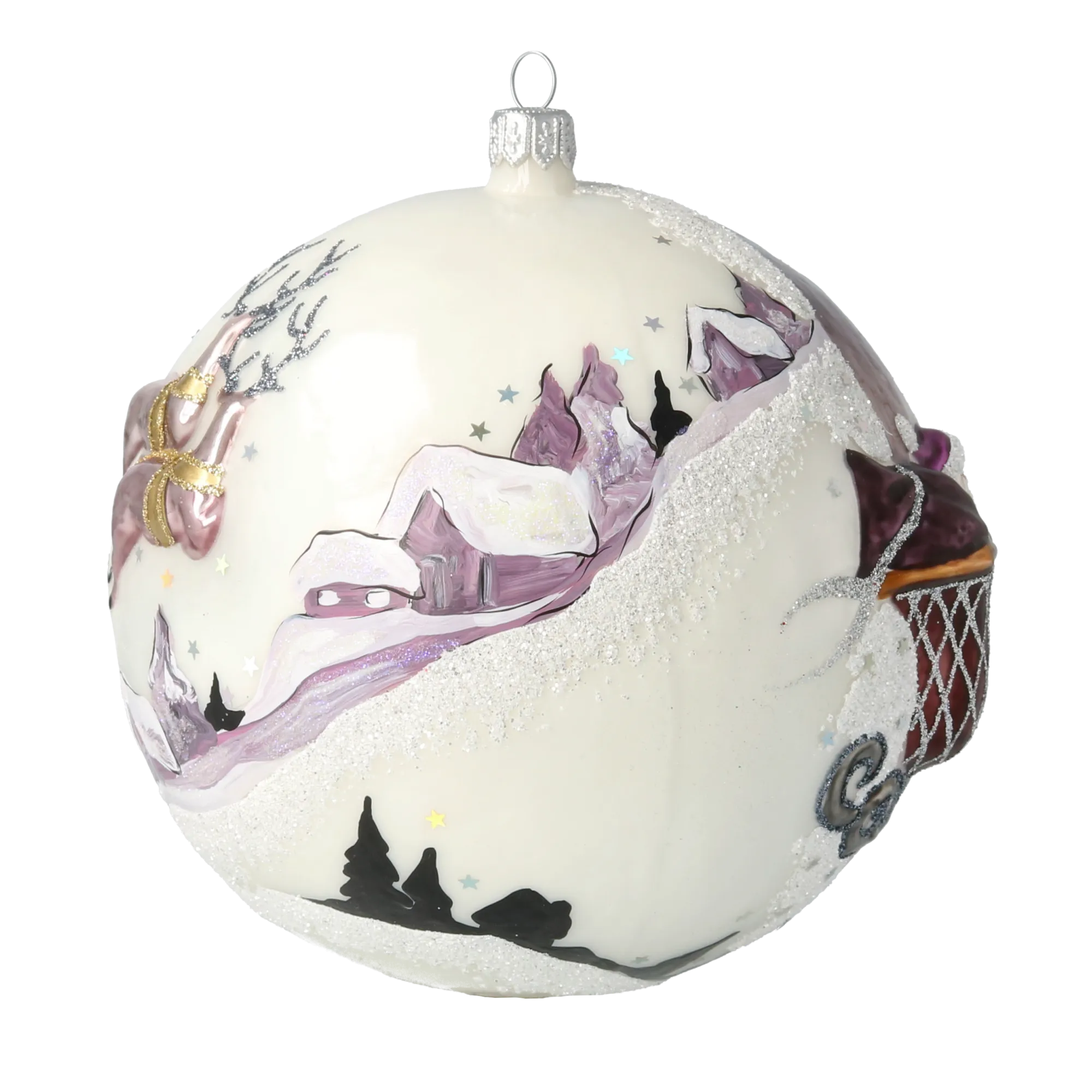 Pearlescent Midnight Sleigh Premium christmas glass ornament 2020-544