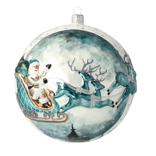 Cerulean Midnight Vigil | Hand-Painted Glass Ornament | Blubom 2020-545