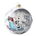 Załaduj obraz do przeglądarki galerii, Srebrna zima Mikołaj Z Reniferami Szklana Ozdoba
