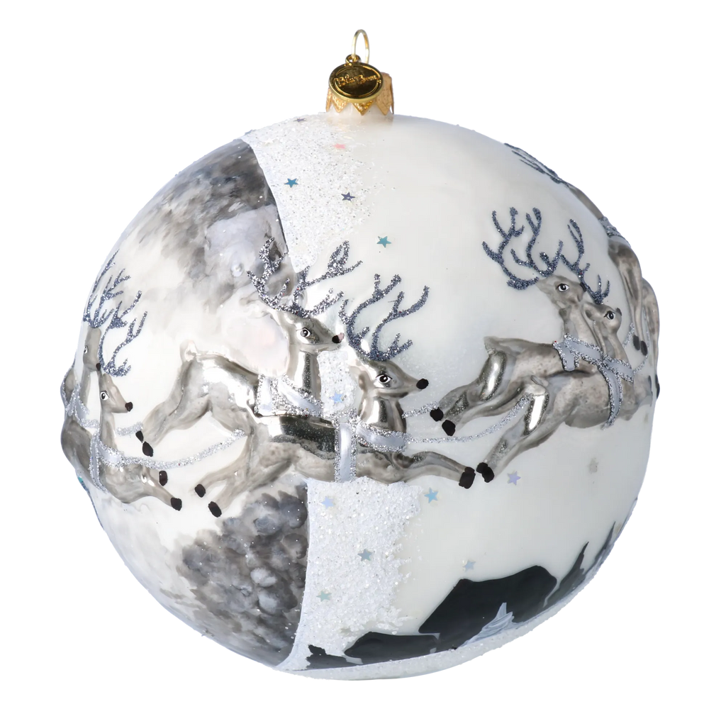 Silver Lunar Passage | Hand-Painted Glass Ornament | Blubom 2020-546