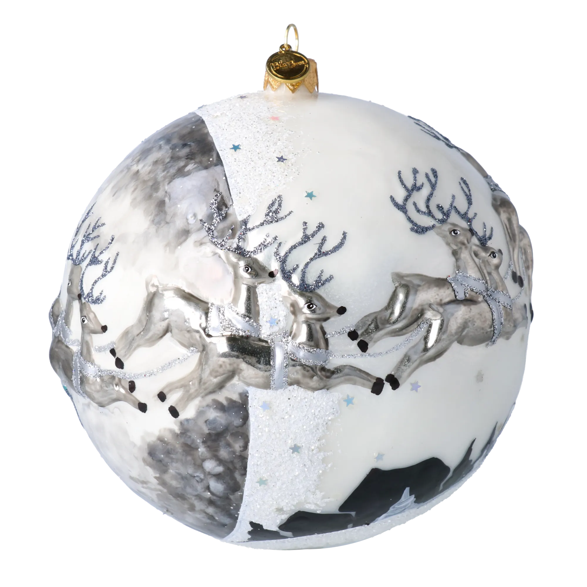 Silver Lunar Passage | Hand-Painted Glass Ornament | Blubom 2020-546