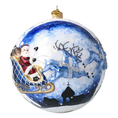 Santa's Sleigh Ball in Ivory & Indigo