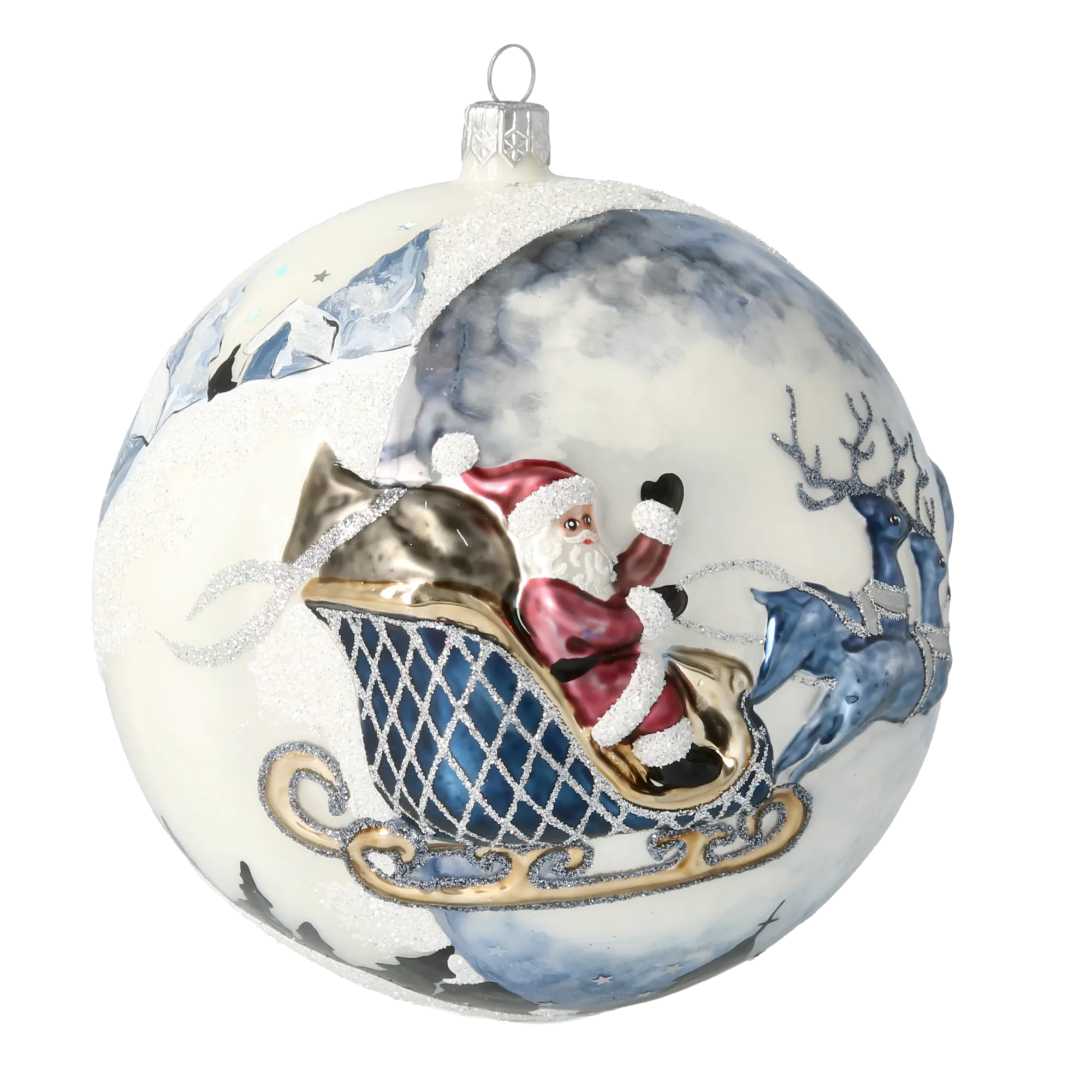 Midnight Sleigh Flight Premium christmas glass ornament 2020-547