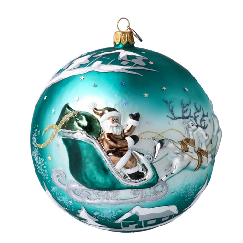 Emerald Midnight Voyage | Hand-Painted Glass Ornament | Blubom 2020-548