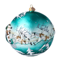 Load image into Gallery viewer, Aquamarine Midnight Santa Flight Premium christmas glass ornament 2020-548
