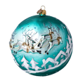 Load image into Gallery viewer, Aquamarine Midnight Santa Flight Premium christmas glass ornament 2020-548
