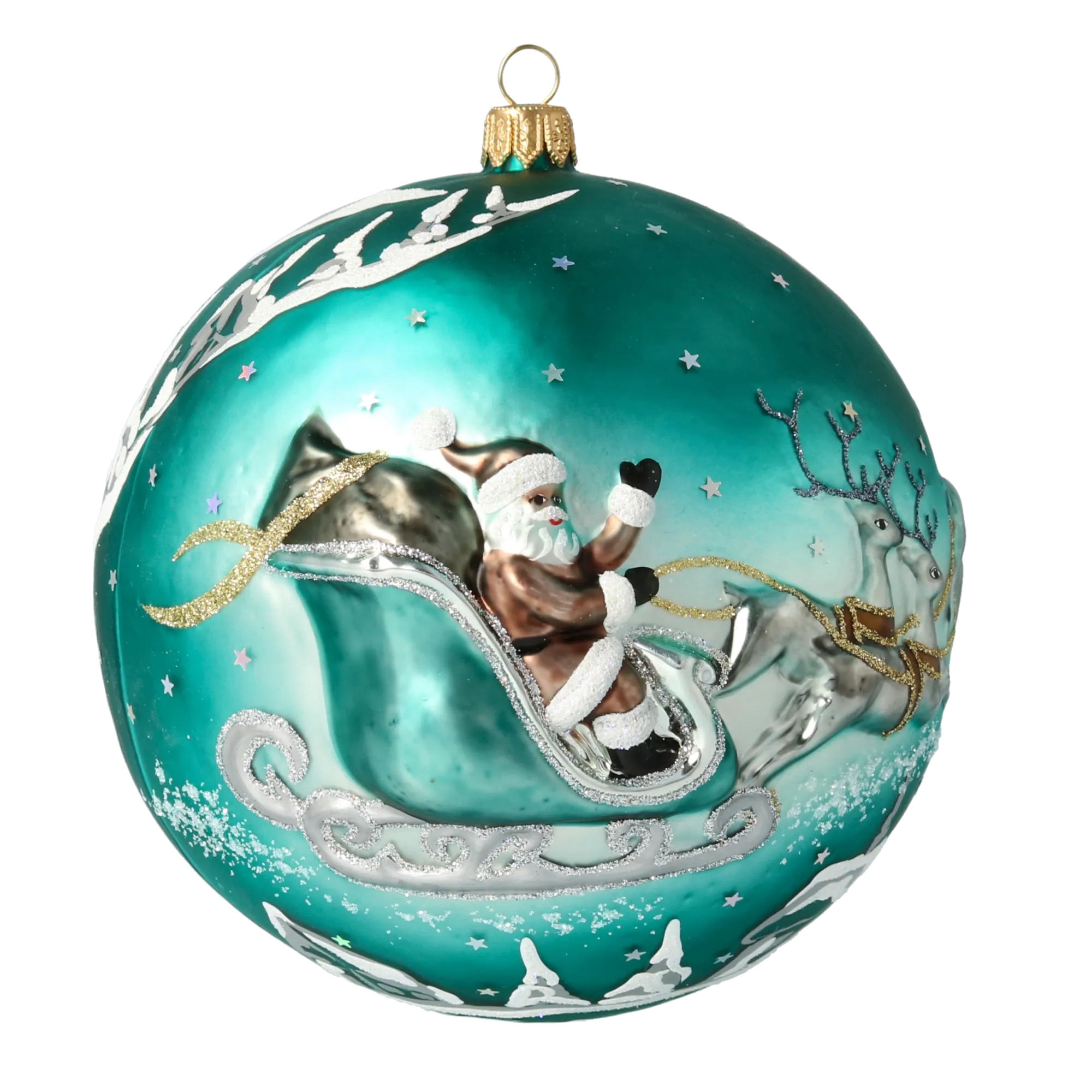 Emerald Midnight Voyage | Hand-Painted Glass Ornament | Blubom 2020-548