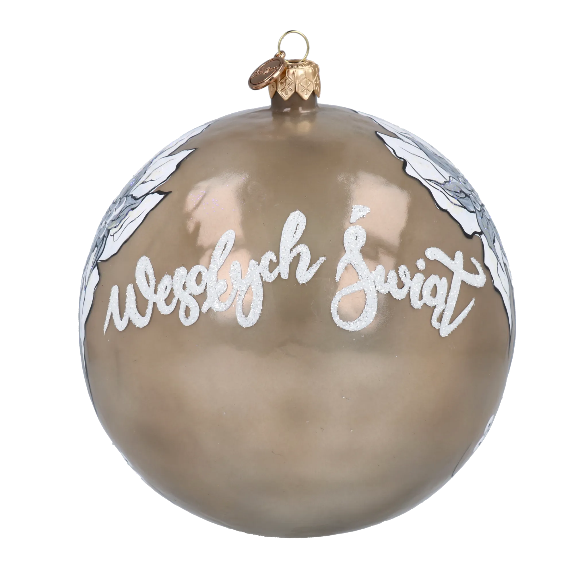 Champagne Holy Family Premium christmas glass ornament 2020-561