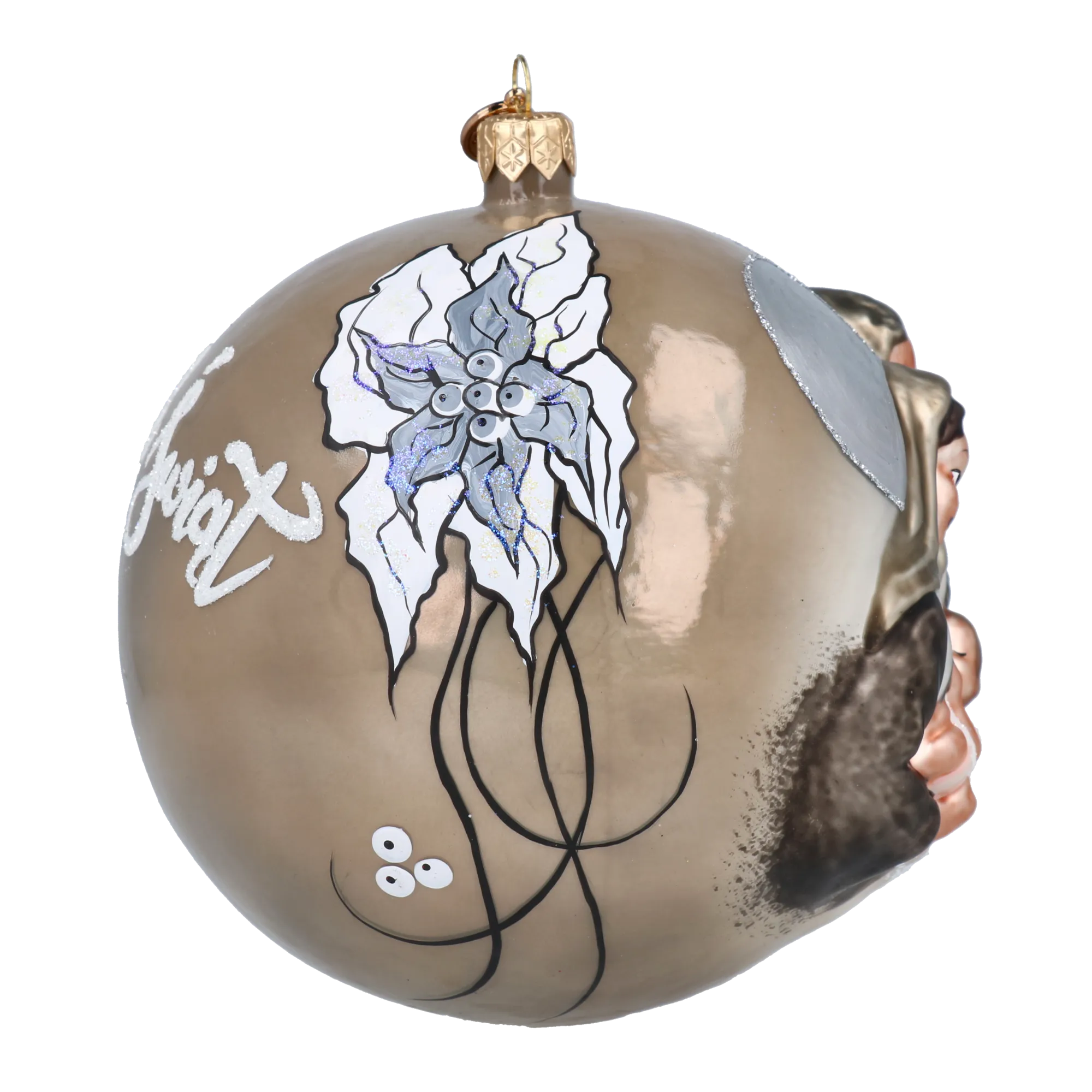 Champagne Holy Family Premium christmas glass ornament 2020-561