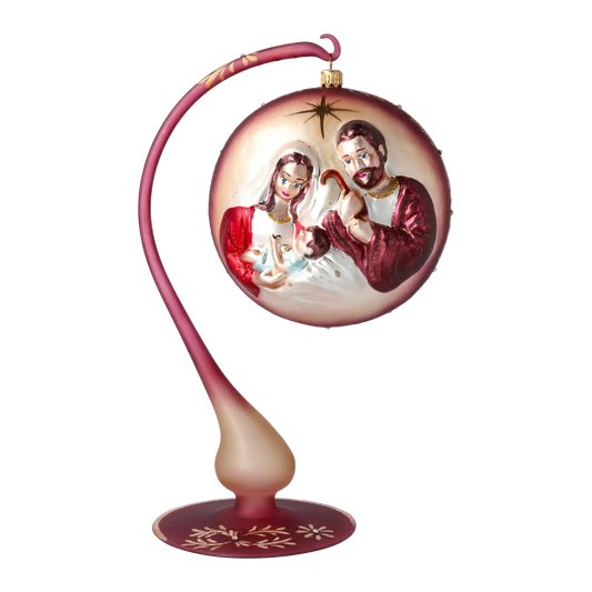 Święta Rodzina Stojak Szklana Ozdoba