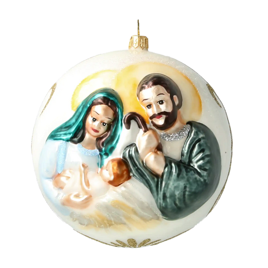 Cudowne narodziny Święta Rodzina  Szklana Ozdoba