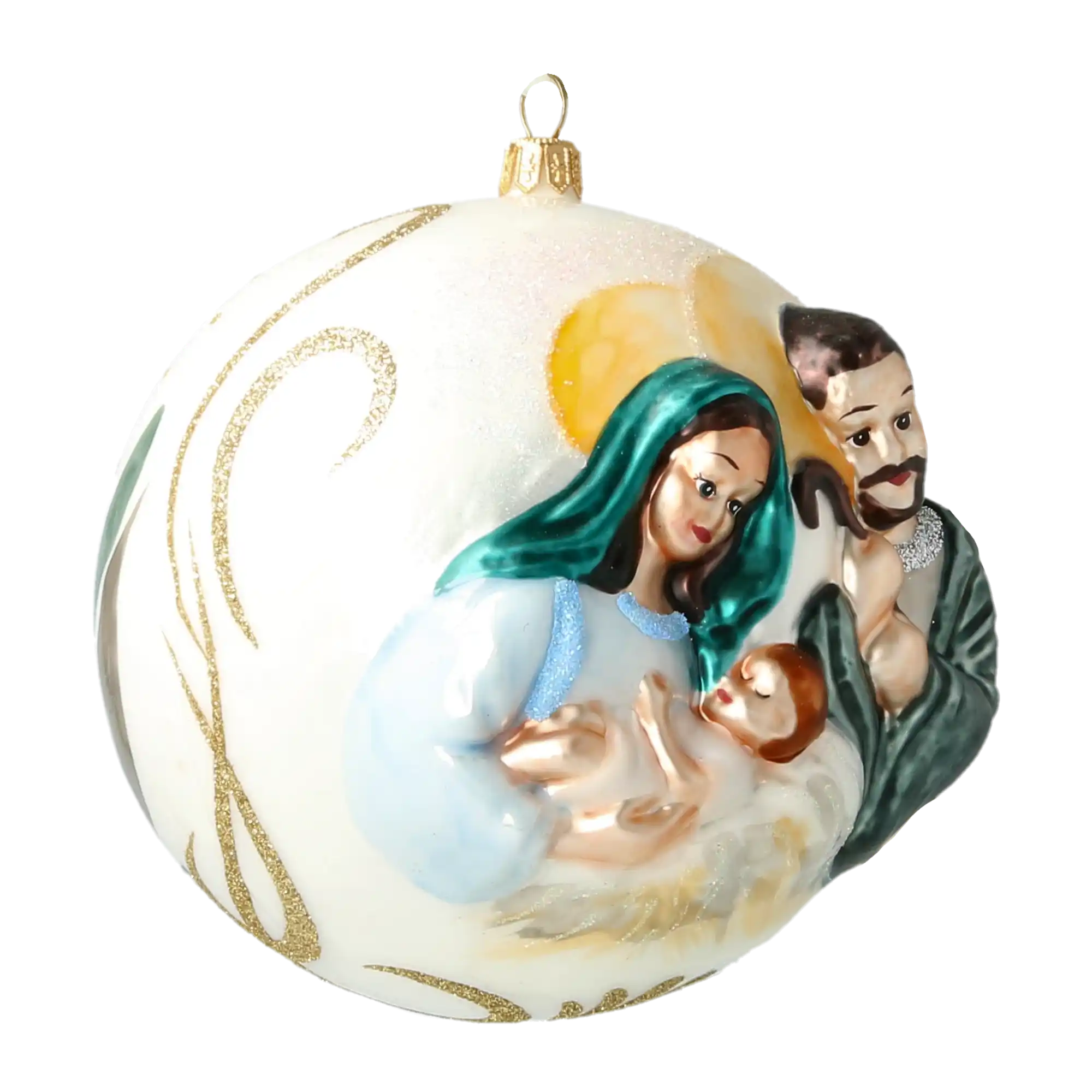 Cudowne narodziny Święta Rodzina  Szklana Ozdoba