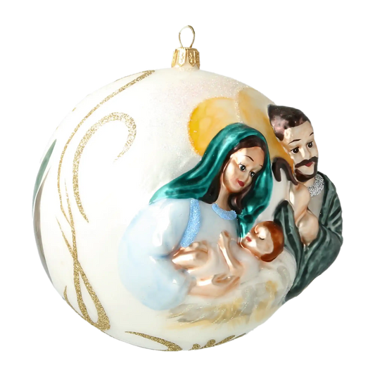 Cudowne narodziny Święta Rodzina  Szklana Ozdoba