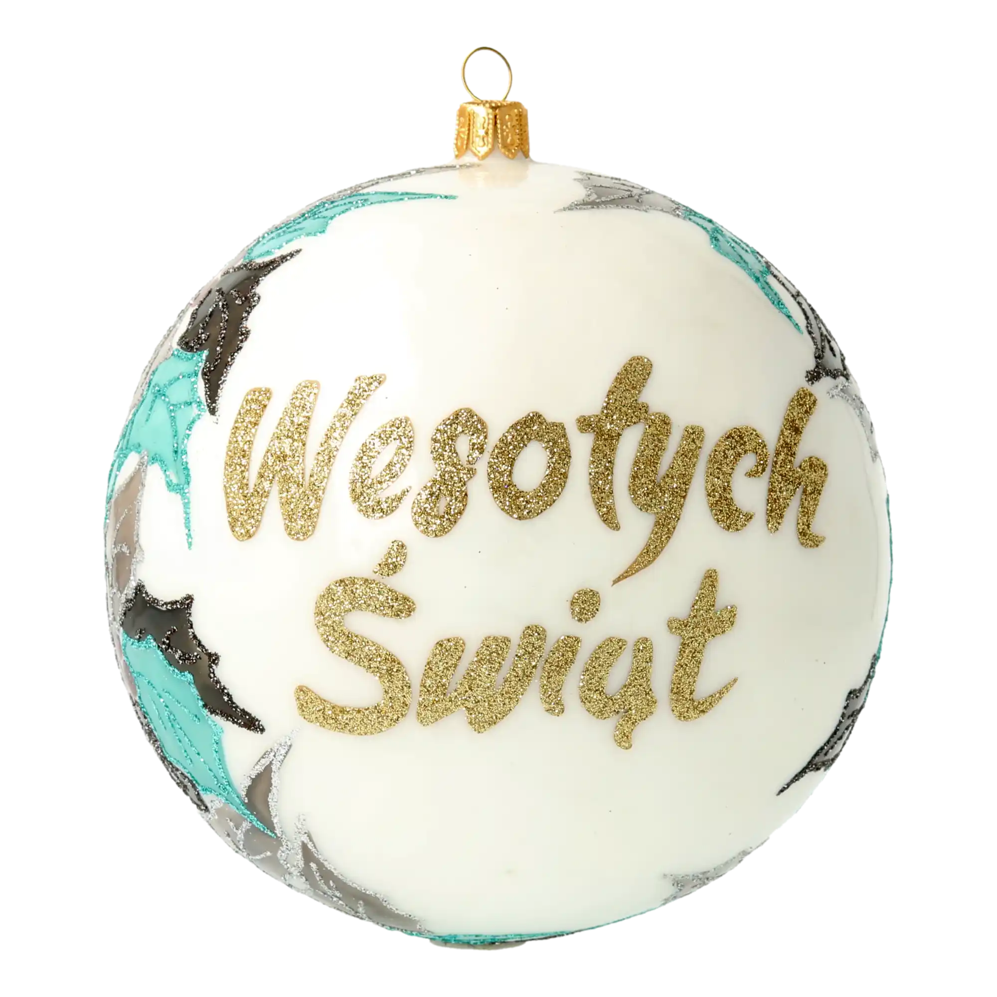 Święta Rodzina z możliwą dedykacją Szklana Ozdoba