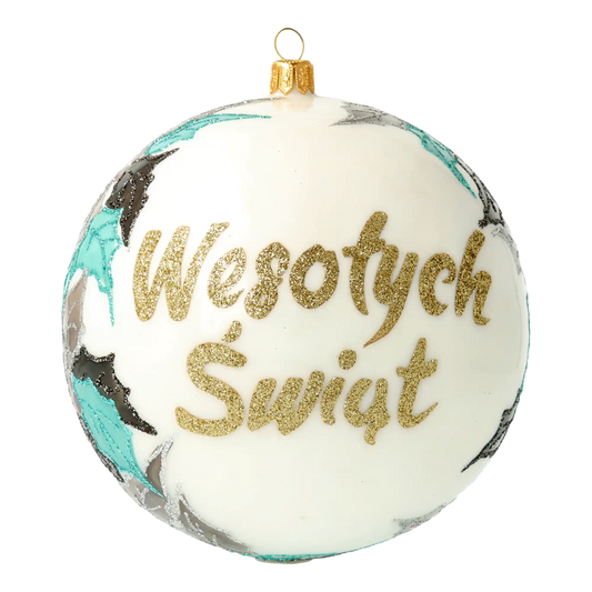 Święta Rodzina z możliwą dedykacją Szklana Ozdoba