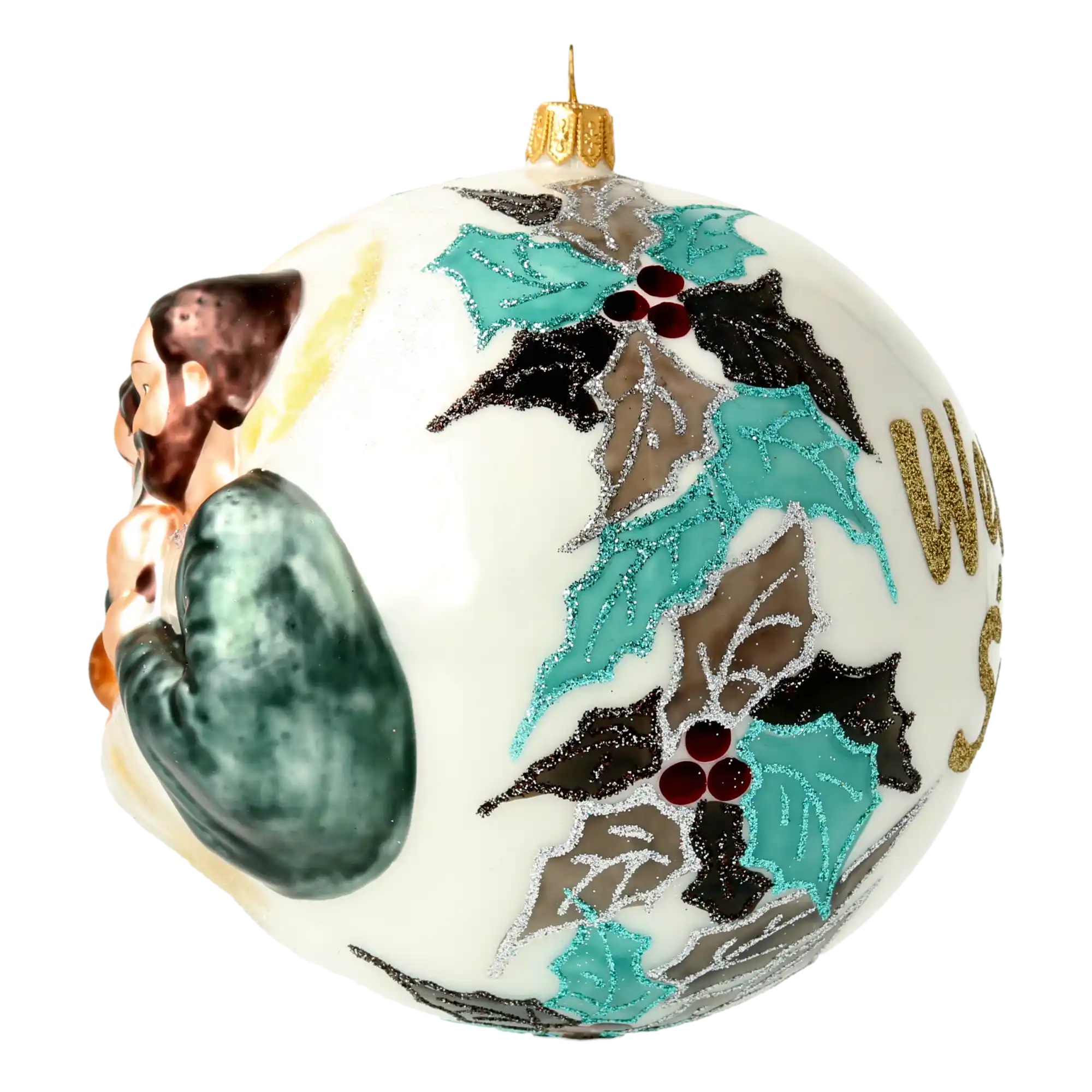 Święta Rodzina z możliwą dedykacją Szklana Ozdoba