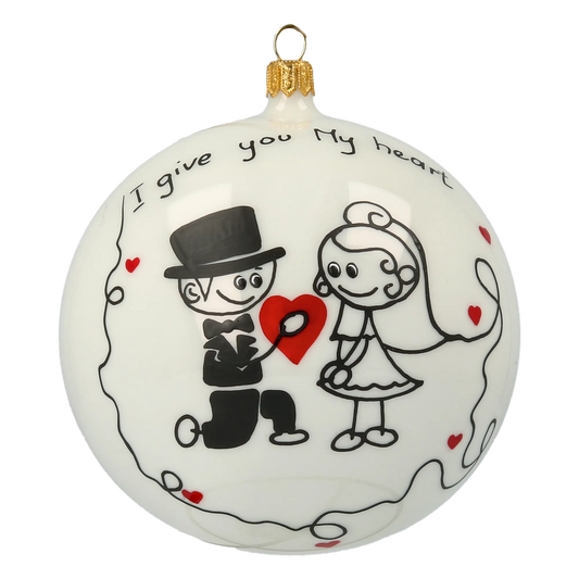 Bomb "Love Confession". Handmade Glass Christmas ornament. 2020-580