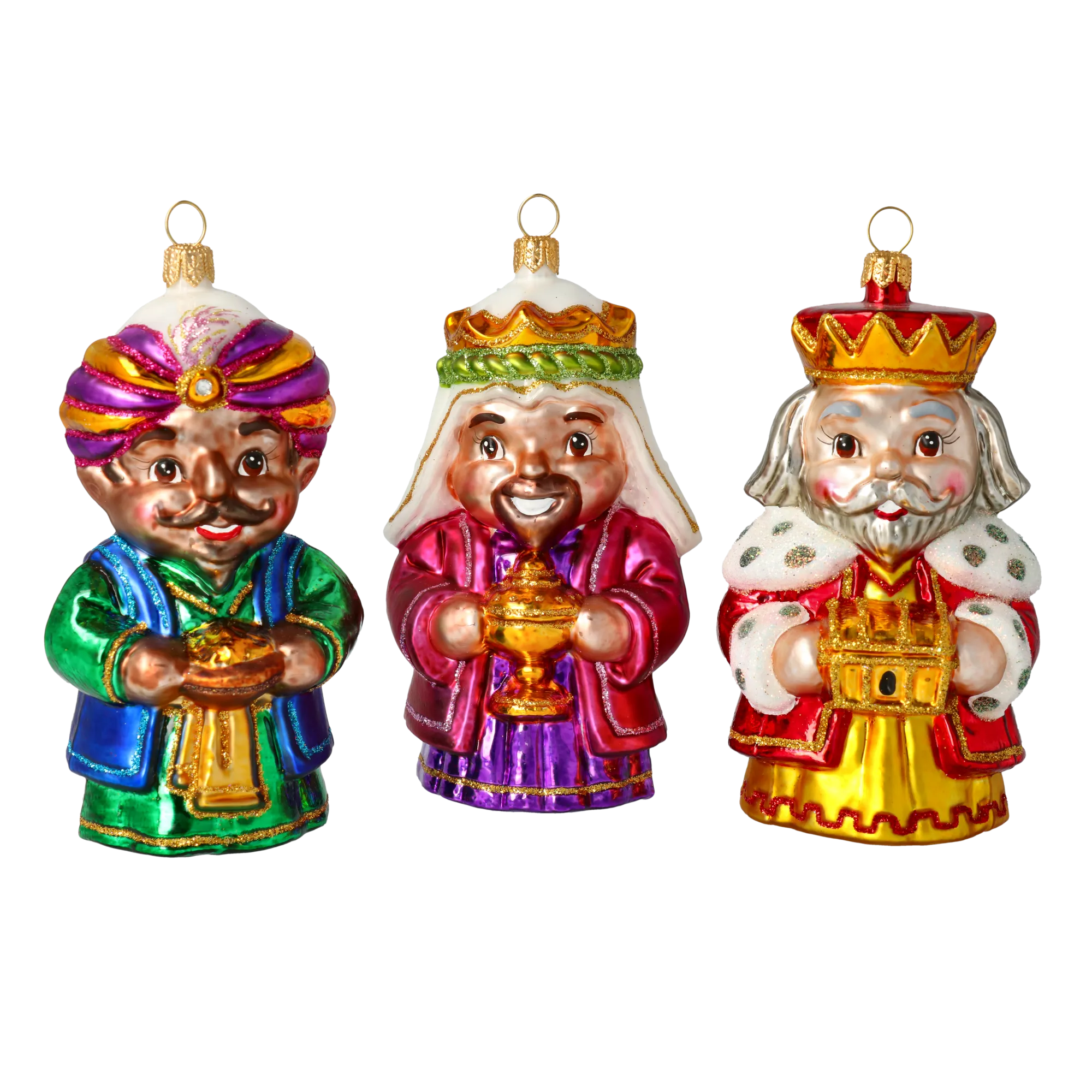 The Three Kings of Christmas Night. Handmade Glass Christmas ornament. 2020-585