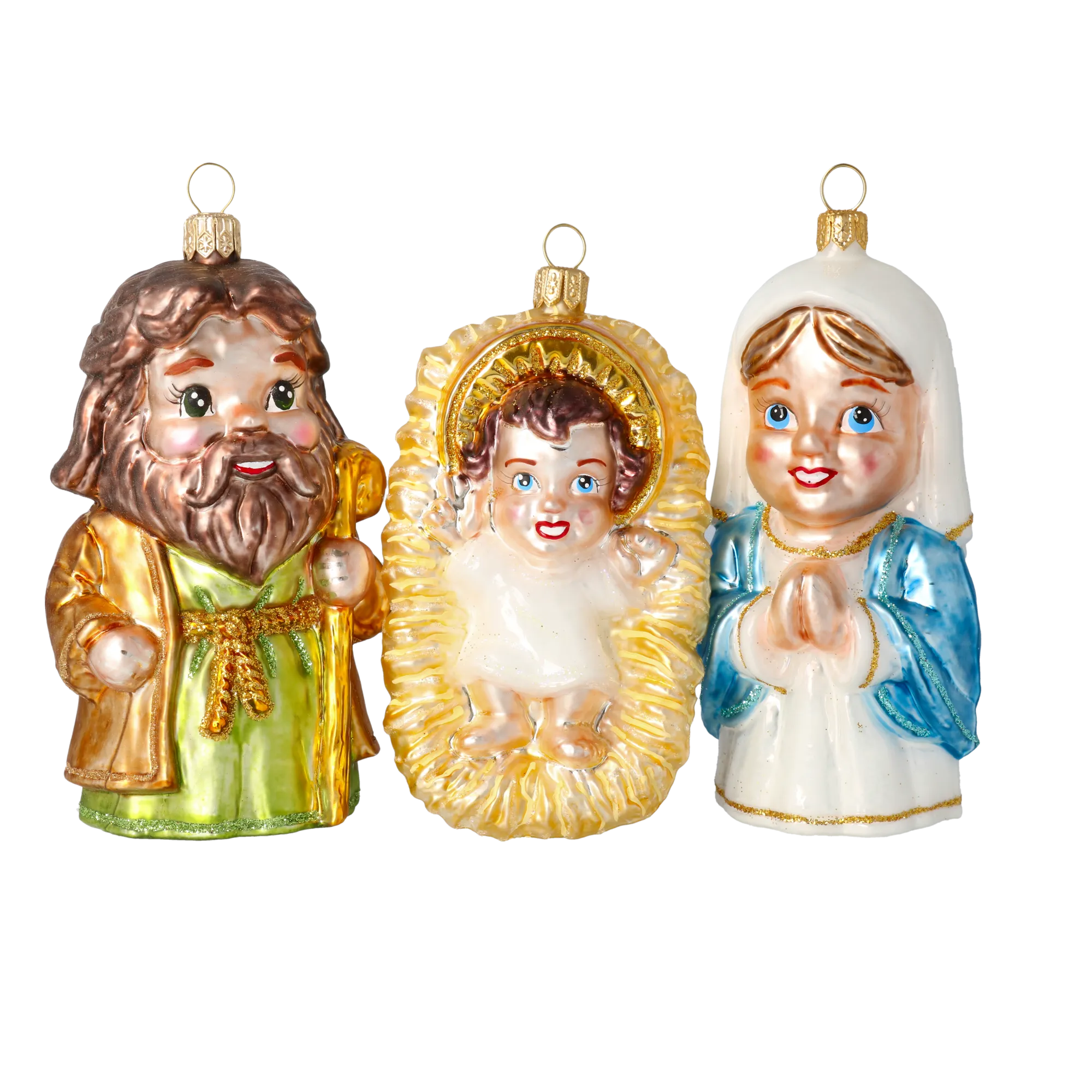 Holy Family - The Joy of the Nativity. Handmade Glass Christmas ornament. 2020-586